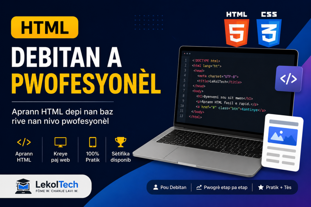 HTML: De Debitan a Pwofesyonèl